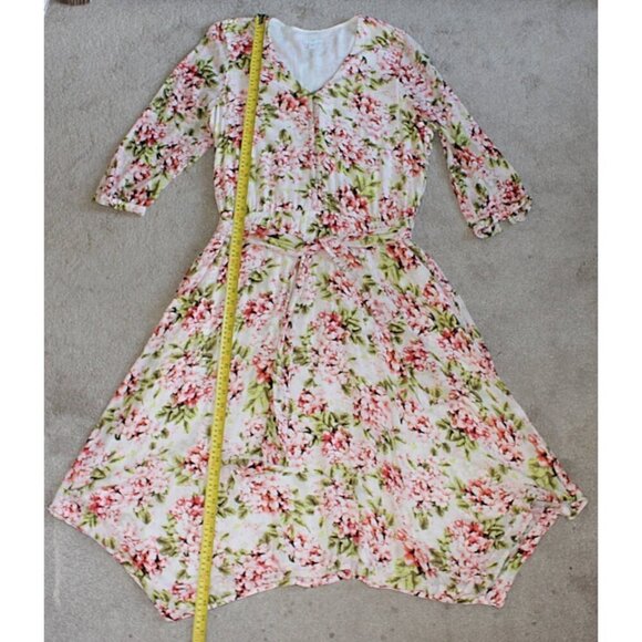 J Jill - Pebble Hydrangea Garden Dipped Hem Midi Dress - Large - Picture 7 of 10